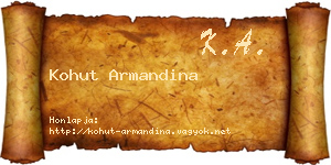 Kohut Armandina névjegykártya